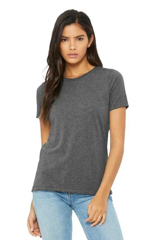 soft beige henley t-shirts smart -Bella + Canvas Womens Short Sleeve Crewneck T-Shirt - Grey