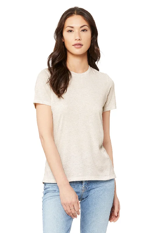 heather grey henley t-shirts smart -Bella + Canvas Womens Short Sleeve Crewneck T-Shirt - Oatmeal