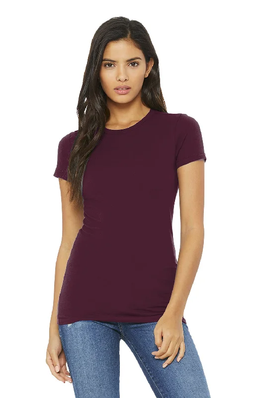 heather grey festival t-shirts stylish -Bella + Canvas Womens The Favorite Short Sleeve Crewneck T-Shirt - Maroon