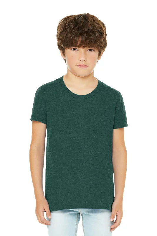 maroon festival t-shirts stylish -Bella + Canvas Youth CVC Short Sleeve Crewneck T-Shirt - Heather Forest Green