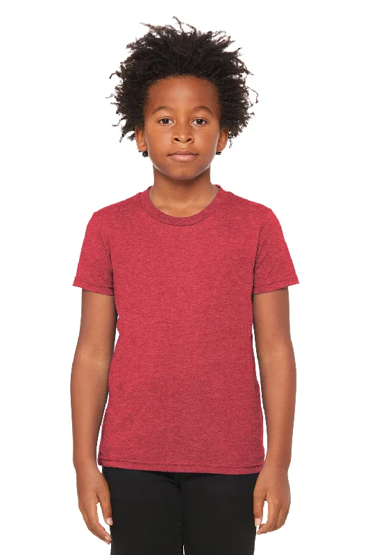 khaki oversized t-shirts relaxed -Bella + Canvas Youth CVC Short Sleeve Crewneck T-Shirt - Heather Red