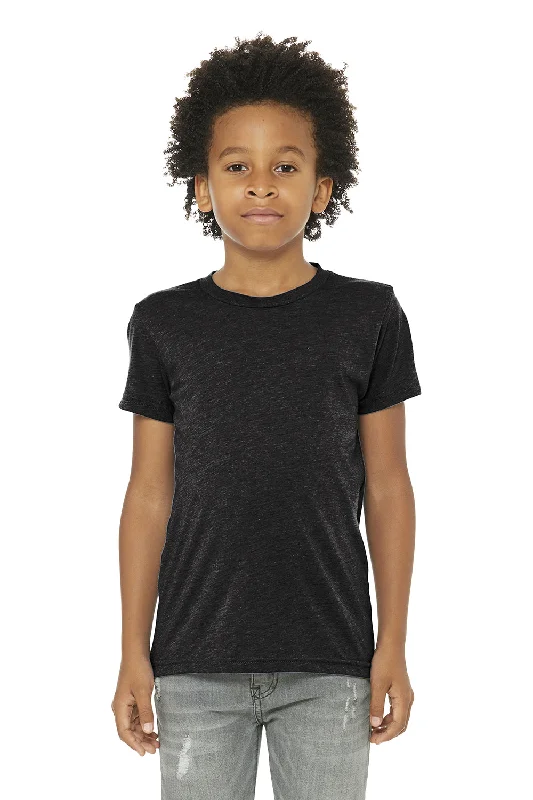 soft beige graphic t-shirts trendy -Bella + Canvas Youth Short Sleeve Crewneck T-Shirt - Charcoal Black