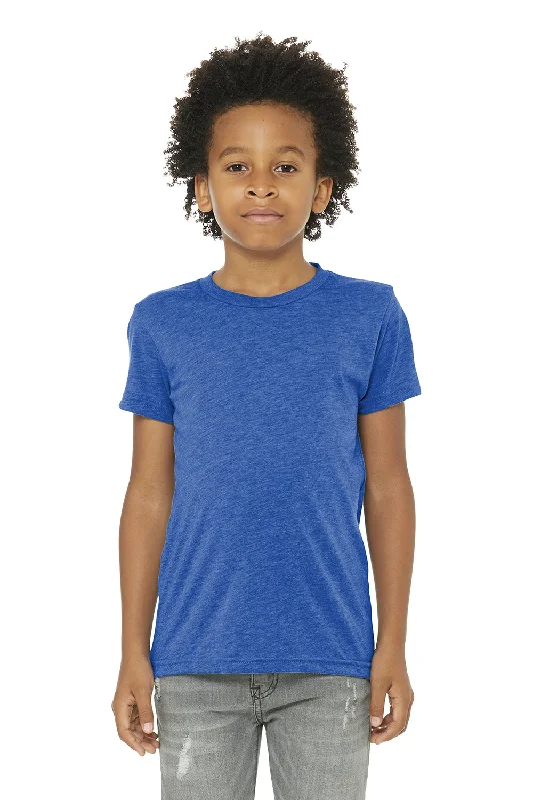 taupe festival t-shirts trendy -Bella + Canvas Youth Short Sleeve Crewneck T-Shirt - True Royal Blue