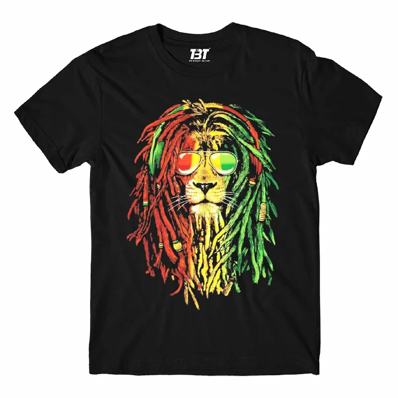 navy blue team spirit t-shirts sporty -Bob Marley T shirt - Rasta Lion