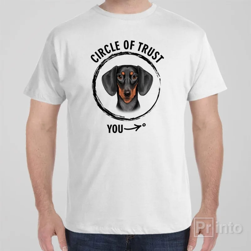 coral tie-front t-shirts cute -Circle of trust (Duchshund) - T-shirt