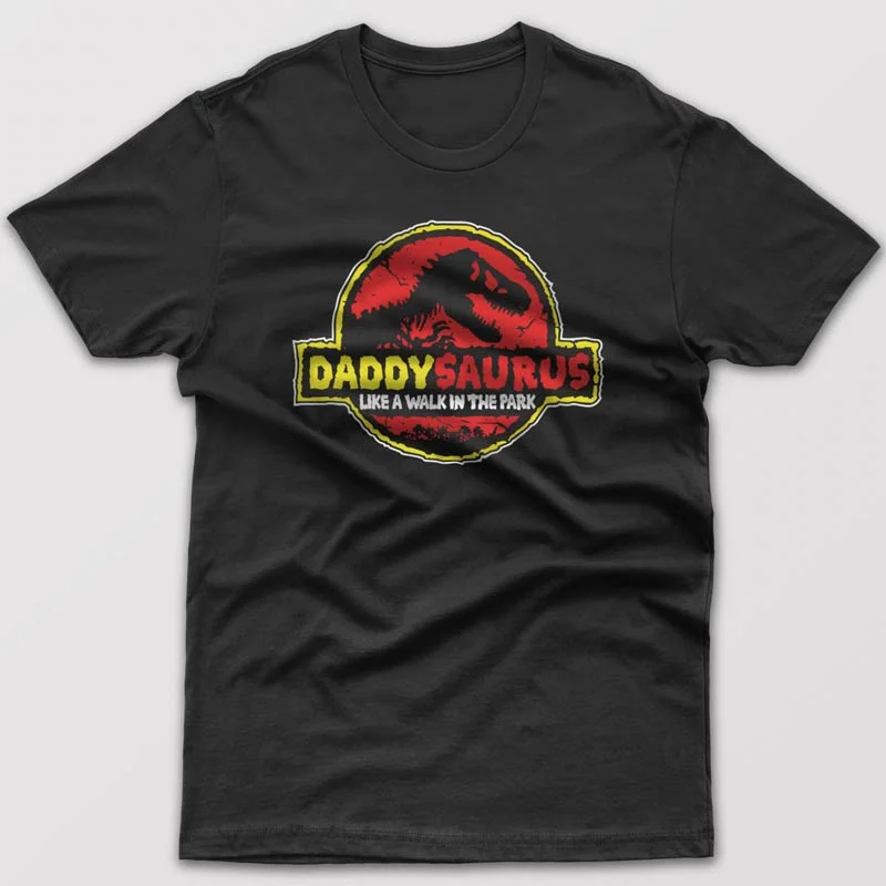 olive slim fit t-shirts sleek -Daddy Saurus - T-shirt