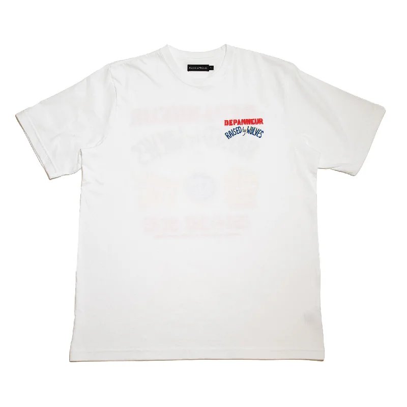 khaki graphic t-shirts vibrant -Depanneur Tee - White