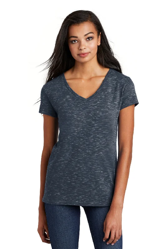 navy blue slim fit t-shirts sleek -District Womens Medal Short Sleeve V-Neck T-Shirt - New Navy Blue - Closeout