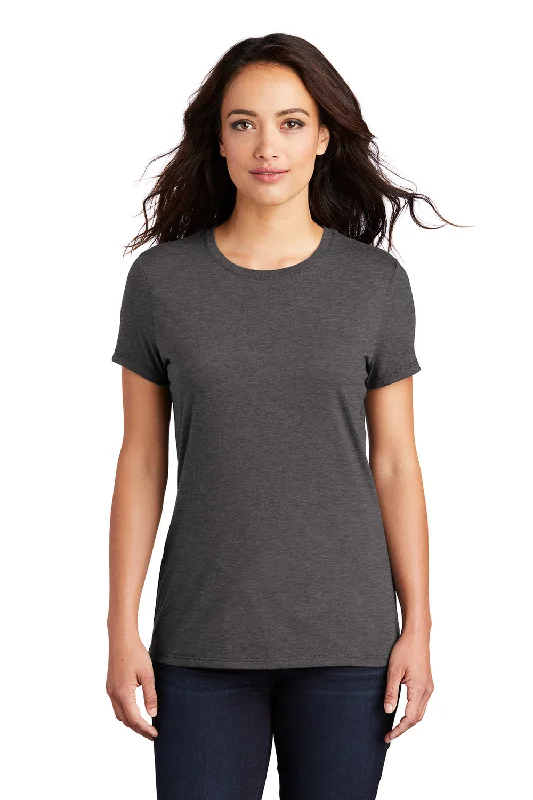 taupe performance t-shirts for gym -District Womens Perfect Tri Short Sleeve Crewneck T-Shirt - Heather Charcoal Grey