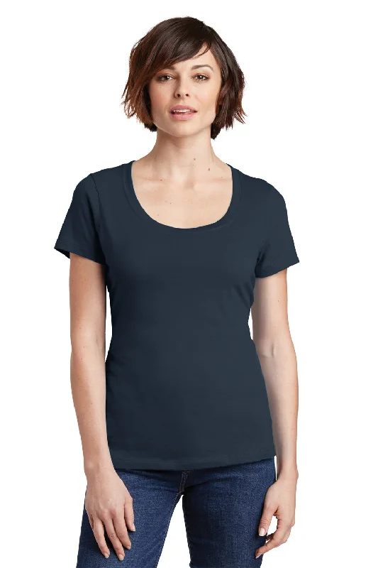 khaki eco-friendly t-shirts green -District Womens Perfect Weight Short Sleeve Scoop Neck T-Shirt - New Navy Blue - Closeout