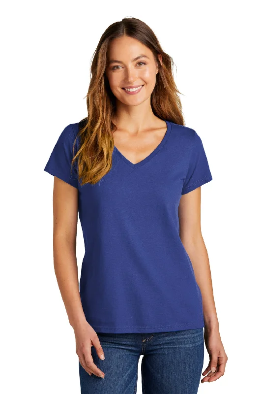 soft beige longline t-shirts modern -District Womens The Concert Short Sleeve V-Neck T-Shirt - Deep Royal Blue