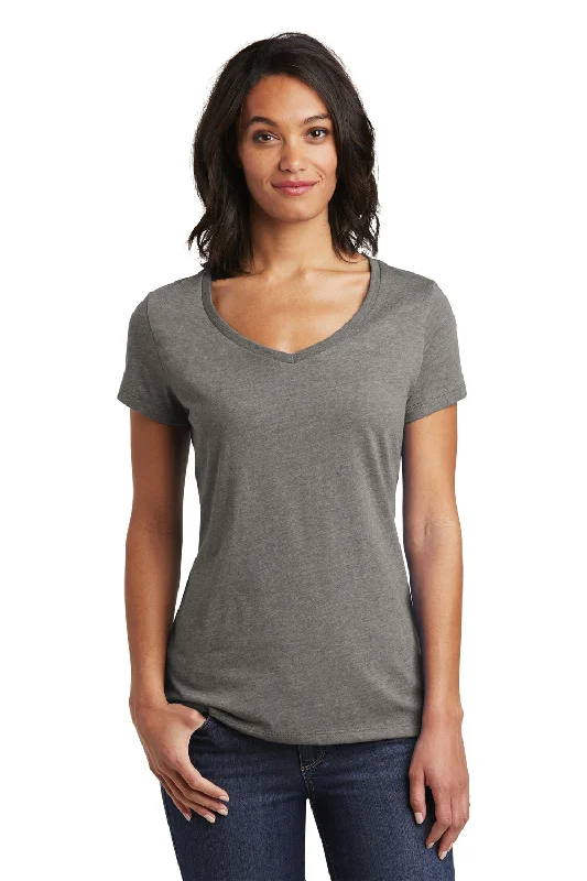 lilac cropped t-shirts chic -District Womens Very Important Short Sleeve V-Neck T-Shirt - Grey Frost