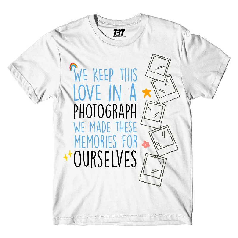 maroon tie-front t-shirts cute -Ed Sheeran T shirt - Love In A Photograph