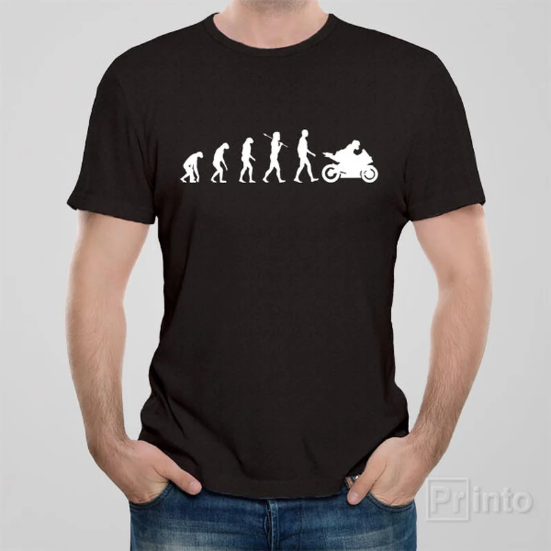 coral longline t-shirts modern -Evolution of Motorbike T-shirt