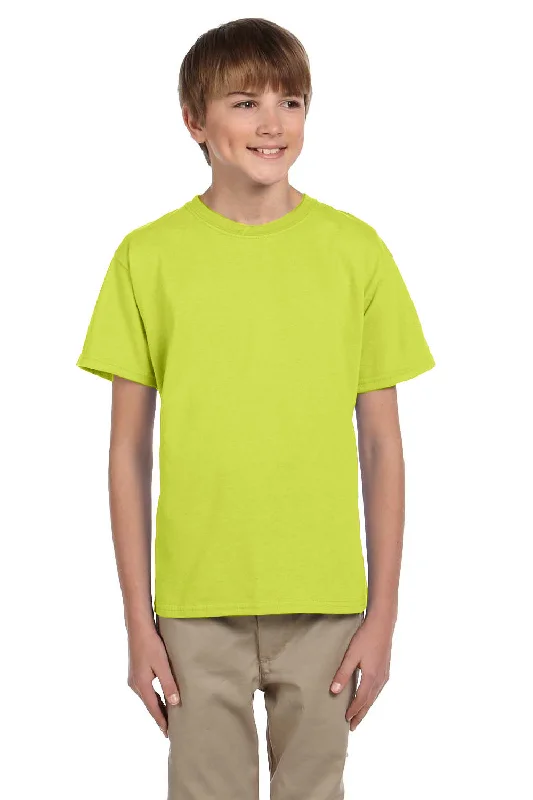 sage green pocket t-shirts versatile -Fruit Of The Loom Youth HD Jersey Short Sleeve Crewneck T-Shirt - Safety Green