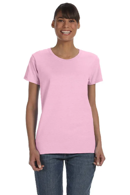 coral tie-front t-shirts cute -Gildan Womens Short Sleeve Crewneck T-Shirt - Light Pink