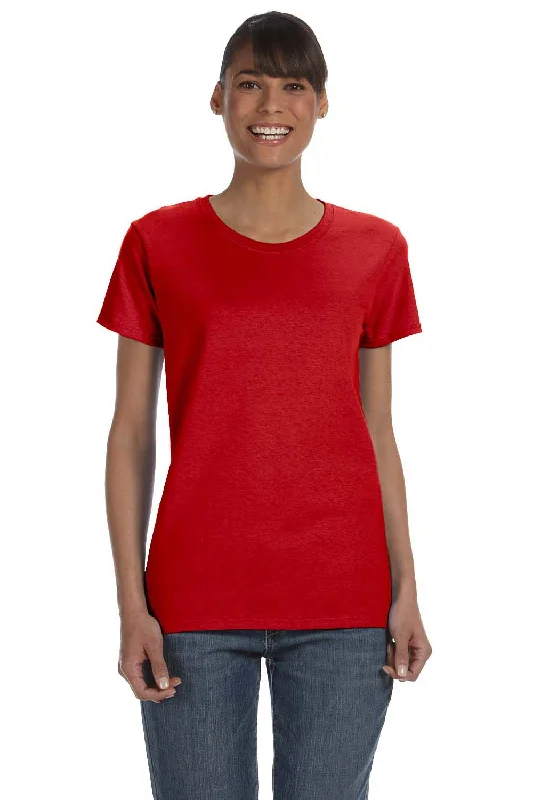 sage green ribbed t-shirts textured -Gildan Womens Short Sleeve Crewneck T-Shirt - Red