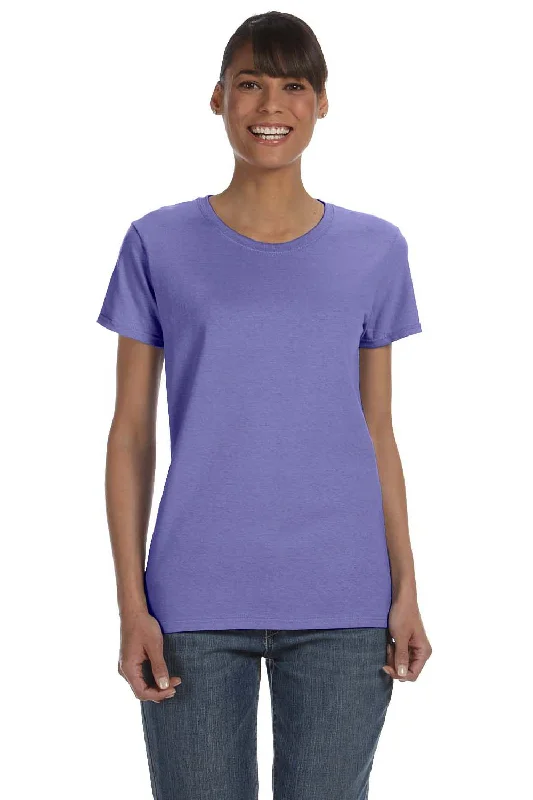 navy blue festival t-shirts stylish -Gildan Womens Short Sleeve Crewneck T-Shirt - Violet Purple