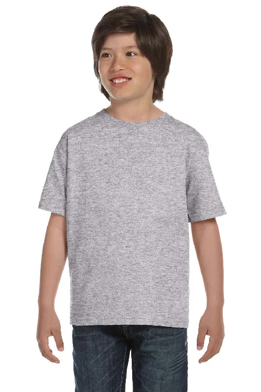 soft beige pocket t-shirts casual -Gildan Youth DryBlend Moisture Wicking Short Sleeve Crewneck T-Shirt - Sport Grey