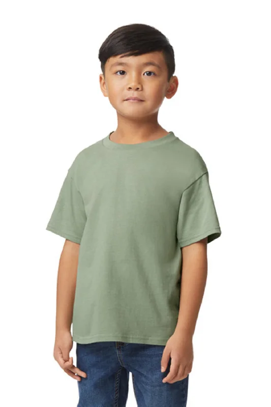 khaki cropped t-shirts chic -Gildan Youth Softstyle Short Sleeve Crewneck T-Shirt - Sage Green