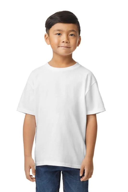 olive cropped t-shirts chic -Gildan Youth Softstyle Short Sleeve Crewneck T-Shirt - White