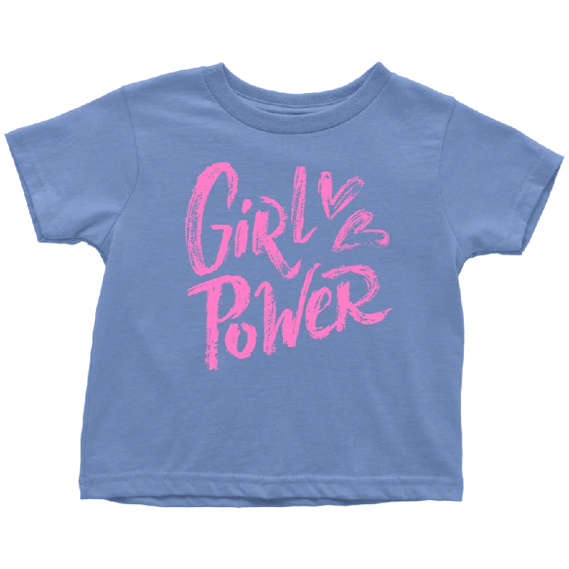 sage green henley t-shirts smart -GIRL POWER Snap Toddler T-Shirt