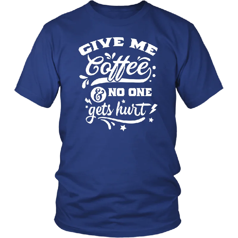 coral vintage wash t-shirts casual -Give me Coffee and No One Gets Hurt Unisex T-Shirt