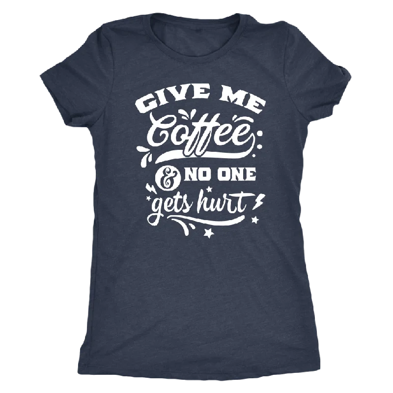 khaki striped t-shirts preppy -Give me Coffee and No One Gets Hurt Women's Triblend T-Shirt