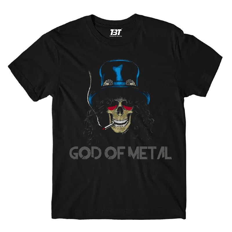 burnt orange crew neck t-shirts basic -Guns N' Roses T shirt - God Of Metal - Slash