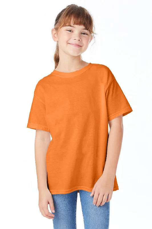 sage green long sleeve t-shirts cozy -Hanes Youth ComfortSoft Short Sleeve Crewneck T-Shirt - Tennessee Orange