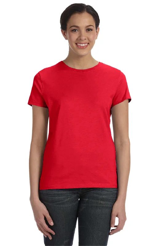 navy blue henley t-shirts smart -Hanes Womens Nano-T Short Sleeve Crewneck T-Shirt - Athletic Red