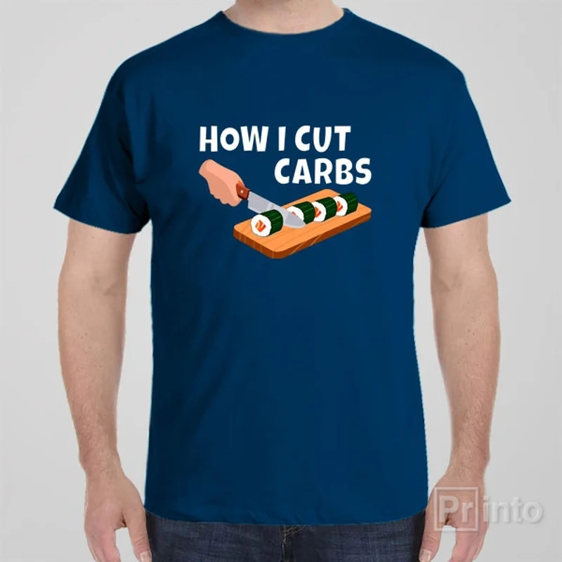 khaki long sleeve t-shirts cozy -How I cut carbs (sushi) - T-shirt