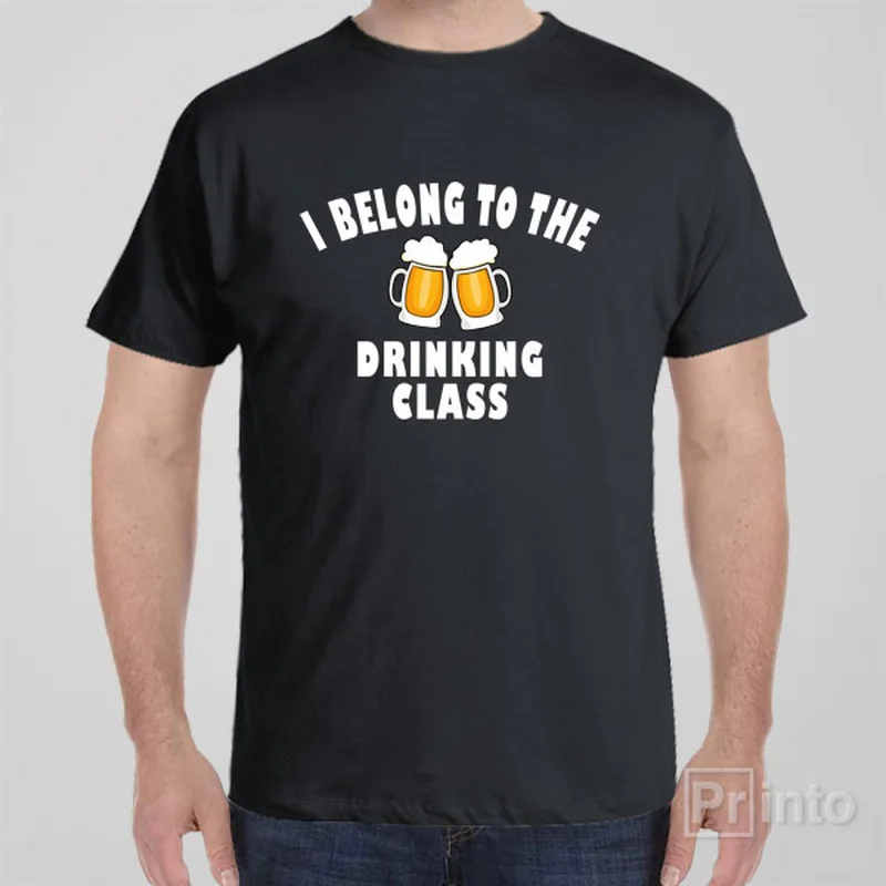 sage green tie-front t-shirts cute -I belong to the drinking class - T-shirt