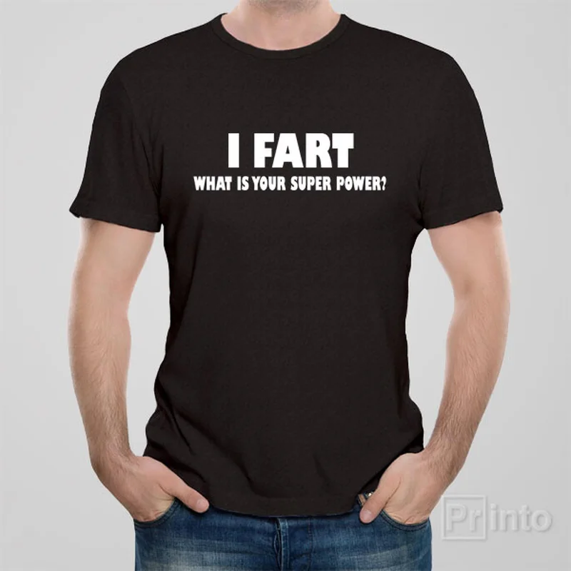 taupe oversized graphic t-shirts relaxed -I fart, what is your superpower? - T-shirt