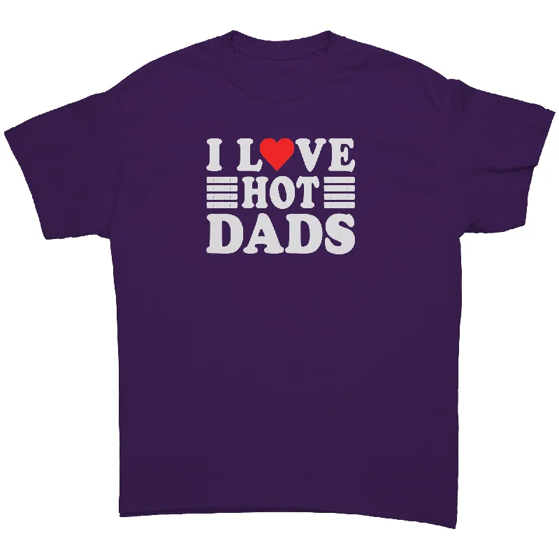 navy blue ribbed t-shirts textured -I LOVE HOT DADS Unisex T-Shirt I Heart Hot Dads