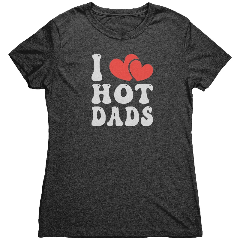 navy blue henley t-shirts smart -I LOVE HOT DADS Women's Triblend T-Shirt I Heart Hot Dads