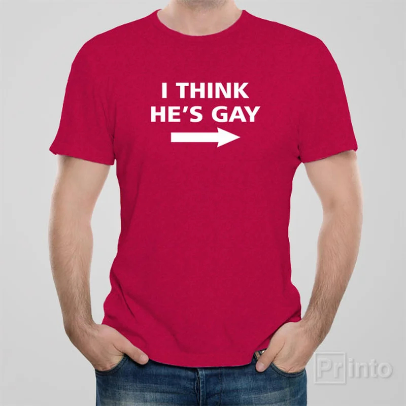 coral longline t-shirts modern -I think he's gay - T-shirt