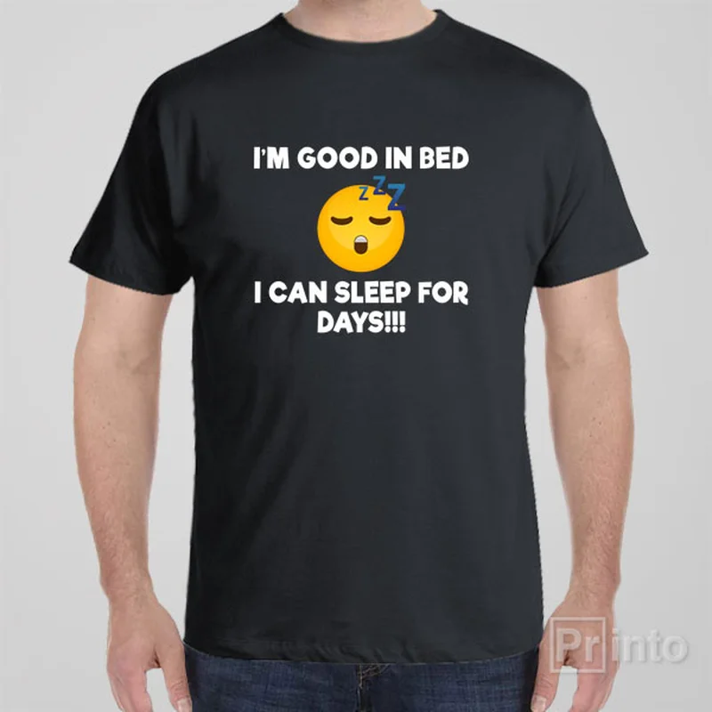 navy blue graphic t-shirts vibrant -I'm good in bed - T-shirt