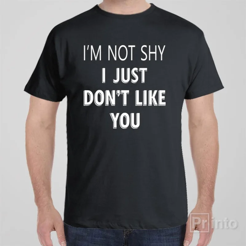 indigo cropped t-shirts chic -I'm not shy, just don't like you - T-shirt