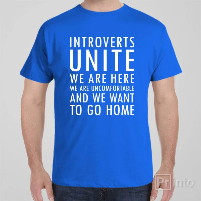 khaki slim fit t-shirts sleek -Introverts unite! - T-shirt