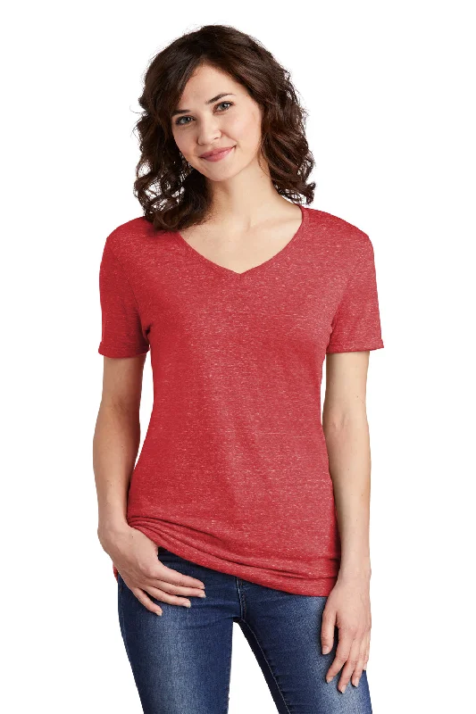 maroon henley t-shirts smart -Jerzees Womens Vintage Snow Short Sleeve V-Neck T-Shirt - Red