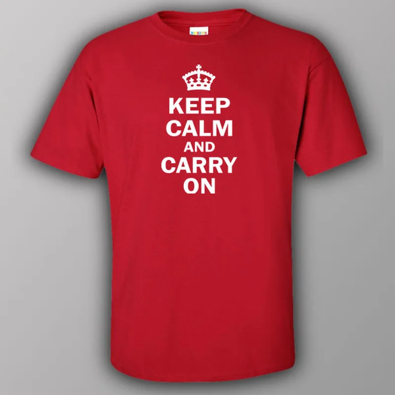 taupe ribbed t-shirts textured -Keep calm and carry on - T-shirt