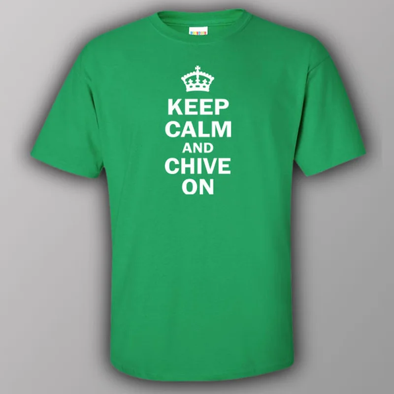 coral slim fit t-shirts sleek -Keep calm and chive on - T-shirt