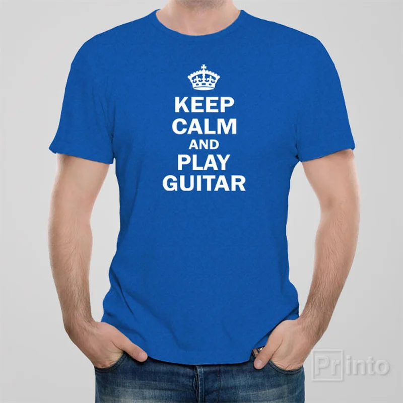 maroon lightweight t-shirts summer -Keep calm and play guitar - T-shirt