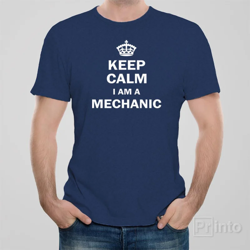 indigo floral t-shirts boho -Keep calm I am a mechanic - T-shirt