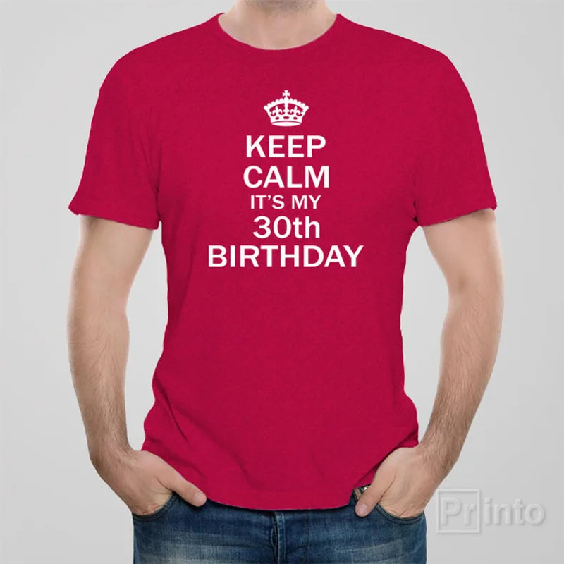 lilac lightweight t-shirts summer -Keep calm it's my 30th birthday