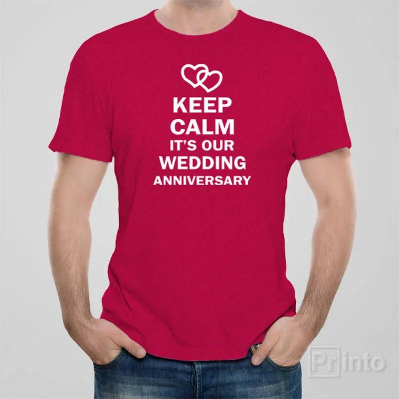 navy blue vintage band t-shirts retro -Keep calm it's our wedding anniversary - T-shirt