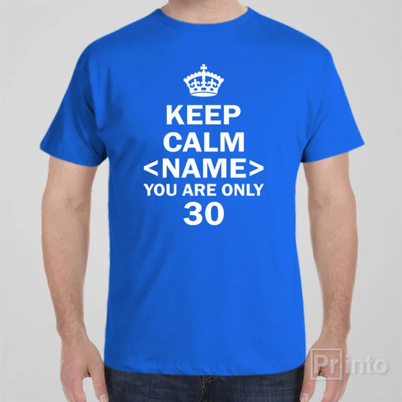 indigo floral t-shirts boho -Keep calm  you are only 30 - T-shirt