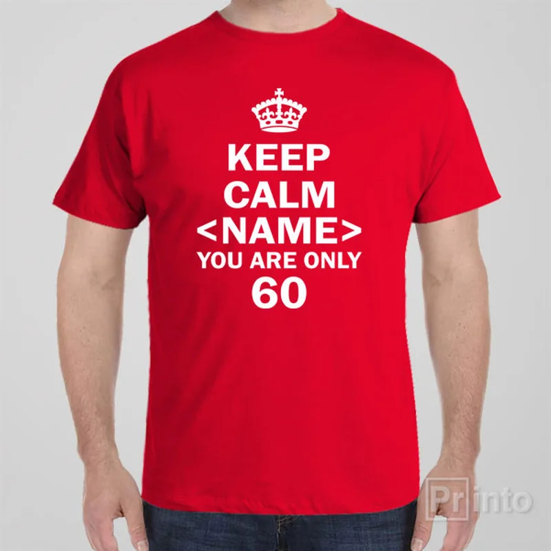 lilac striped t-shirts preppy -Keep calm  you are only 60 - T-shirt