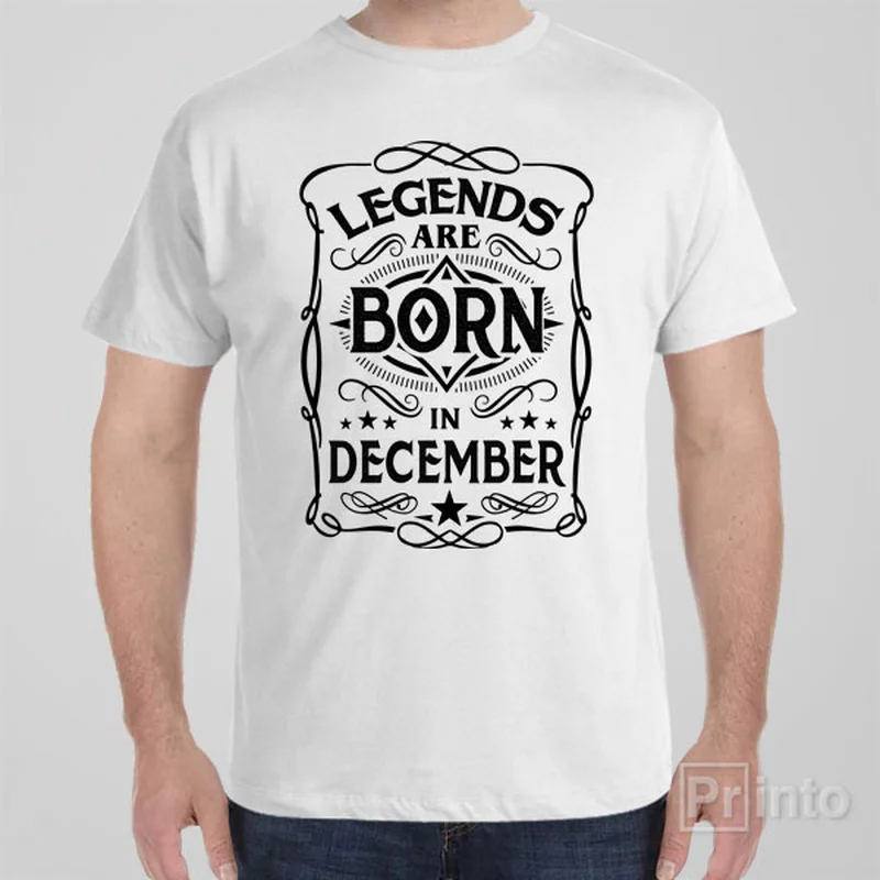 heather grey distressed t-shirts edgy -Legends are born in December - T-shirt